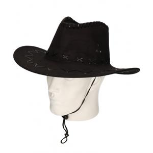 Cowboyhoed suede look - Zwart - carnaval verkleed hoeden - volwassenen