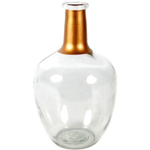 Bloemenvaas Firm Big Bottle - helder transparant/koper - glas - D18 x H30 cm