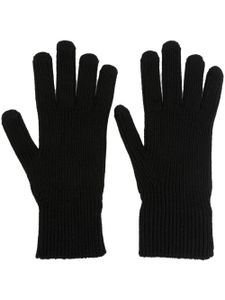 Moncler logo-patch virgin-wool gloves - Noir