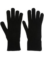 Moncler gants en laine vierge à patch logo - Noir - thumbnail