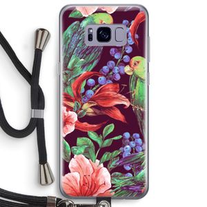 Papegaaien: Samsung Galaxy S8 Plus Transparant Hoesje met koord