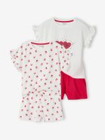 Set van 2 pyjama shorts voor meisjes Oeko-Tex® set ivoor - thumbnail