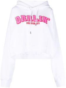 DSQUARED2 hoodie en coton à logo imprimé - Blanc