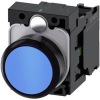Siemens 3SU11000AB501BA0 3SU1100-0AB50-1BA0 Druktoets Kunststof frontring, Bedieningsknop vlak Blauw 1 stuk(s)