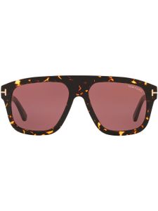 TOM FORD Eyewear lunettes de soleil à effet écaille de tortue - Vert