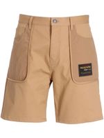 Moschino short en coton à patch logo - Tons neutres