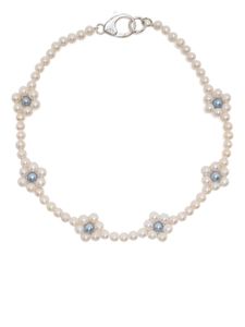 Hatton Labs collier à perles Blue Daisy - Blanc