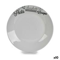 Eetbord 136900A 136900A Wit Zwart Porselein Afgedrukt Pasta Ø 24,4 cm 24 x 2,6 x 24 cm (10 Stuks) Eetbord 136900A 136900A Wit Zwart Porselein Afgedrukt Pasta Ø 24,4 cm 24 x 2,6 x 24 cm (10 Stuks)