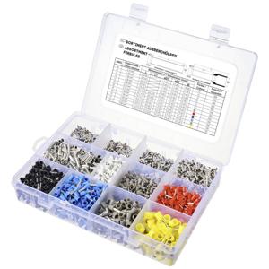 TRU COMPONENTS TC-11991836 Assortiment adereindhulzen 0.5 mm², 0.75 mm², 1 mm², 1.5 mm², 2.5 mm², 4 mm², 6 mm² Deels geïsoleerd Zilver, Wit, Grijs, Rood,