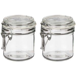 Vivalto Weckpot/inmaakpot - 2x - Tarro - 250 ml - glas - beugelsluiting - D11 x H10 cm - Weckpotten