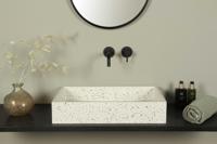 Terrazzo Waschbecken, weiß terrazzo, rechteckig 60×39 cm | TRZ-510lt