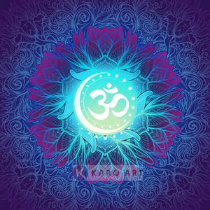 Karo-art Afbeelding op acrylglas - Mandala, ohm teken, eeuwigheid, oneindigheid en het universum