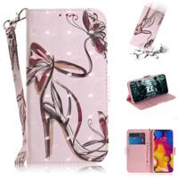 3D-schilderij patroon gekleurde tekening horizontale Flip lederen draagtas met houder & kaartsleuven & portemonnee voor LG V40 ThinQ (Butterfly hoge h