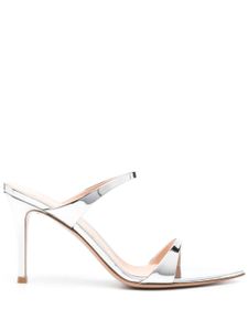 Gianvito Rossi mules Amore 95 mm à fini métallisé - Gris