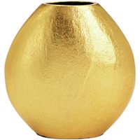 Cepewa Deco Metalen bloemenvaas - goud - Monaco de luxe - D16 x H16 cm   -