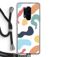Memphis Shapes Blue: OnePlus 8 Pro Transparant Hoesje met koord Memphis Shapes Blue: OnePlus 8 Pro Transparant Hoesje met koord