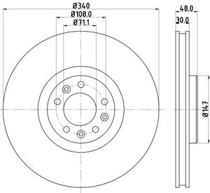 Remschijf Gecoat 55560PRO 8DD355119651