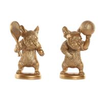 Decoratieve figuren Home ESPRIT Gouden Hond 16,5 X 13 X 27 CM (2 Stuks)