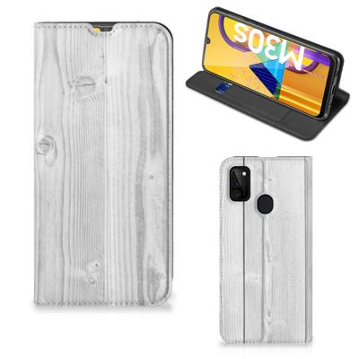 Samsung Galaxy M30s | M21 Book | Wallet Case | White Wood