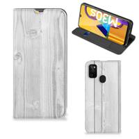 Samsung Galaxy M30s | M21 Book | Wallet Case | White Wood
