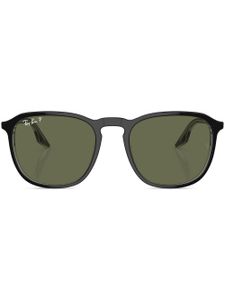 Ray-Ban logo-lettering round-frame sunglasses - Noir