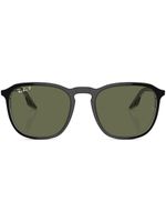 Ray-Ban logo-lettering round-frame sunglasses - Noir - thumbnail