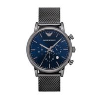 Emporio Armani AR1979 Horloge Luigi Mesh staal zwart-blauw 46 mm - thumbnail