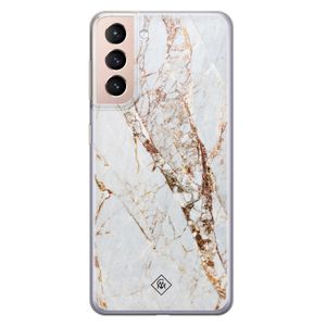 Samsung Galaxy S21 siliconen hoesje - Marmer goud