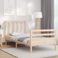 Bedframe met hoofdbord massief hout