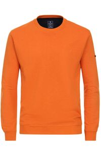 Redmond Casual Regular Fit Sweatshirt ronde hals oranje, Effen
