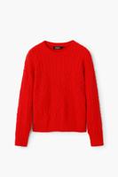 Gebreide trui met reliëf - RED - XL