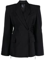 Mugler blazer à lien de resserrage - Noir