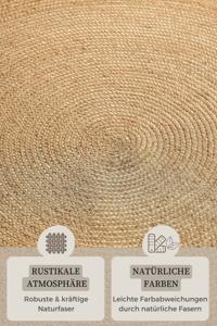 Hanse Home - Jute Braided Jute Rug Round Rangpur Natural Gold - 100 cm