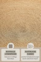 Hanse Home - Jute Braided Jute Rug Round Rangpur Natural Gold - 140 cm