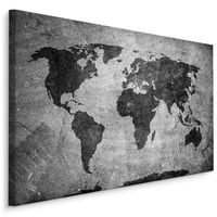 Schilderij - Wereldkaart in vintage stijl, super scherpe print, wanddecoratie - thumbnail