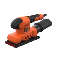 BLACK+DECKER 150w 1/3 vel vlakschuurmachine bew220-qs (oranje/zwart)