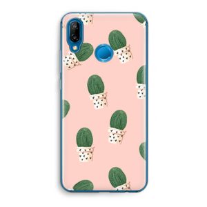 Cactusprint roze: Huawei P20 Lite Transparant Hoesje