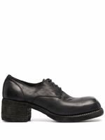 Guidi chaussures oxford en cuir à bout carré - Noir