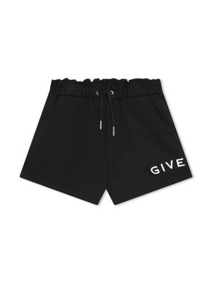 Givenchy Kids short en coton mélangé à logo imprimé - Noir