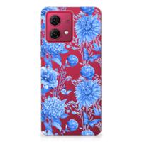 TPU Case voor Motorola Moto G84 Flowers Blue