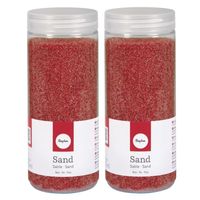 2x Fijn decoratie zand rood 475 ml