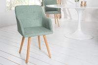 Retro design stoel SCANDINAVIA MEISTERSTÜCK groen met armleuning - 36827 - thumbnail
