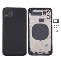 Back Housing Cover met SIM Card Tray & Side keys & Camera Lens voor iPhone 11(Zwart)