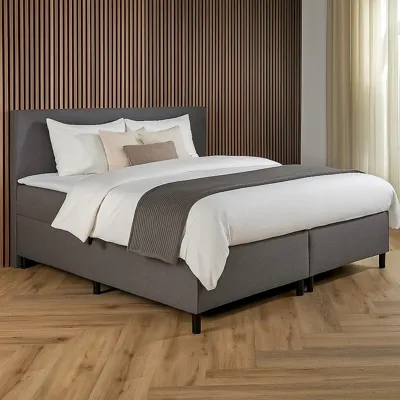2-Persoons Boxspring Met Opbergruimte - Billy - Antraciet & Grijs 180x200 Cm - Pocketvering - Inclusief Topper - Dekbed-Discounter.nl