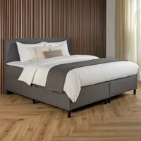 2-Persoons Boxspring Met Opbergruimte - Billy - Antraciet & Grijs 140x200 Cm - Pocketvering - Inclusief Topper - Dekbed-Discounter.nl 2-Persoons Boxspring Met Opbergruimte - Billy - Antraciet & Grijs 140x200 Cm - Pocketvering - Inclusief Topper - Dekbed-Discounter.nl
