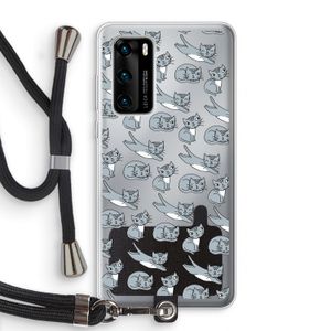 Poezen: Huawei P40 Transparant Hoesje met koord
