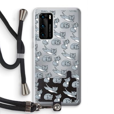 Poezen: Huawei P40 Transparant Hoesje met koord