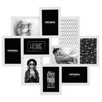 Collage fotolijst Decorama - voor 10x foto van 10 x 15 cm - hout - frame wit - 55 x 49 cm