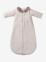 Trappelzak van fleece met kraag van Liberty ENVIE DE FRAISE stof, personaliseerbaar lichtroze