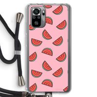 Watermeloen: Xiaomi Redmi Note 10S Transparant Hoesje met koord